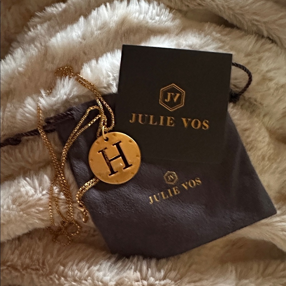 Julie Vos 24k Gold Plated Initial Necklace